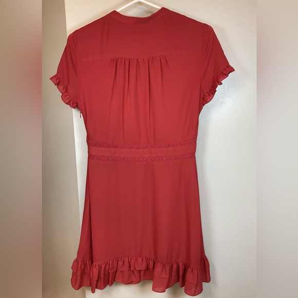 Rebecca Minkoff Ariel Tiered Ruffle Dress, Red/Coral, size 4 - Picture 4 of 16